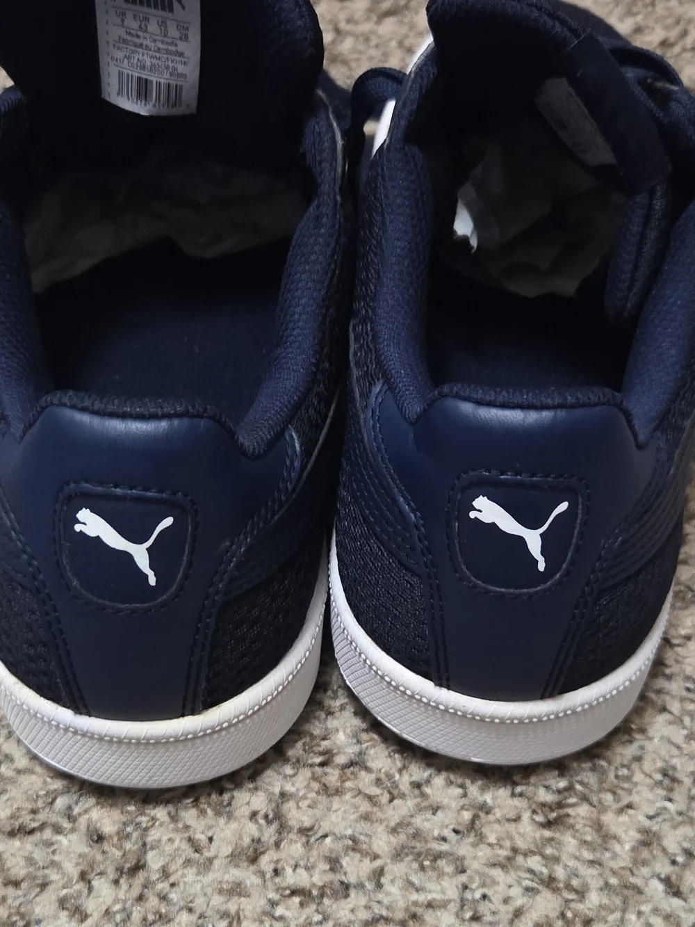 size 9 MEN'S PUMA SMASH KNIT BLUE navy CASUAL SHOES